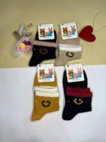 جوراب بچه گانه (12جفت)نیم ساق طرح لبخند کد5020