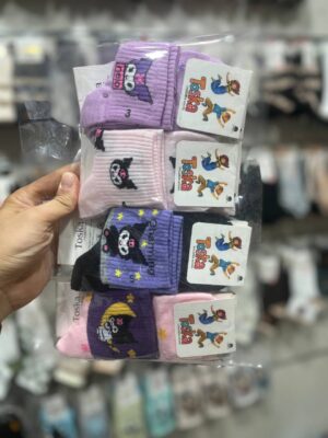 جوراب بچه گانه (12جفت)نیم ساق کرومی کد5015