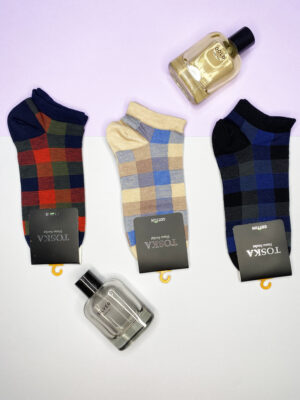 جوراب مردانه مچی(12جفت)طرح چهار خانه کد1238