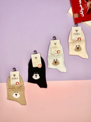 جوراب زنانه نیم ساق(۱۰ جفت) طرح گربه کد۲۱95