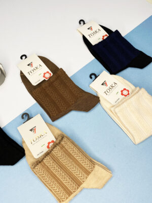 جوراب زنانه نیم ساق(۱۰ جفت) طرح کبریتی کد۲۱۹6