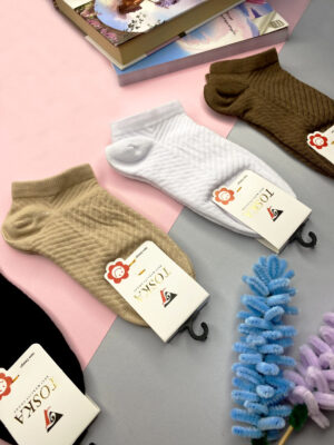 جوراب مچی زنانه(10جفت)طرح برجسته کد2189