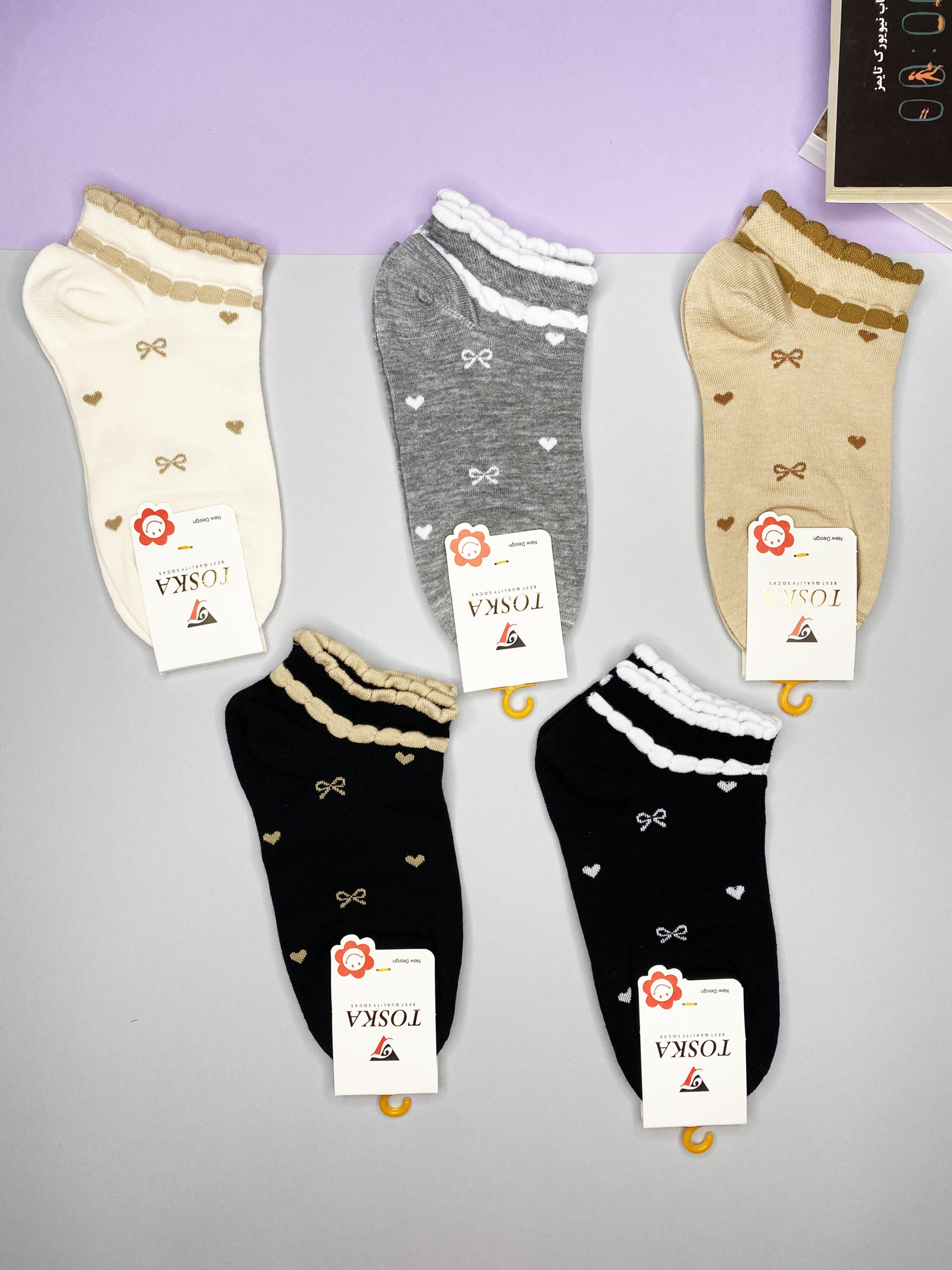 جوراب مچی زنانه(10جفتی) طرح پاپیون لب کنگره کد2168 جوراب مچی زنانه(10جفتی) طرح پاپیون لب کنگره کد2168