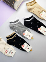 جوراب مچی زنانه(10جفتی) طرح پاپیون لب کنگره کد2168