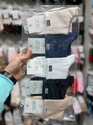 جوراب زنانه نیم ساق(10جفت)برند تنو کد2216