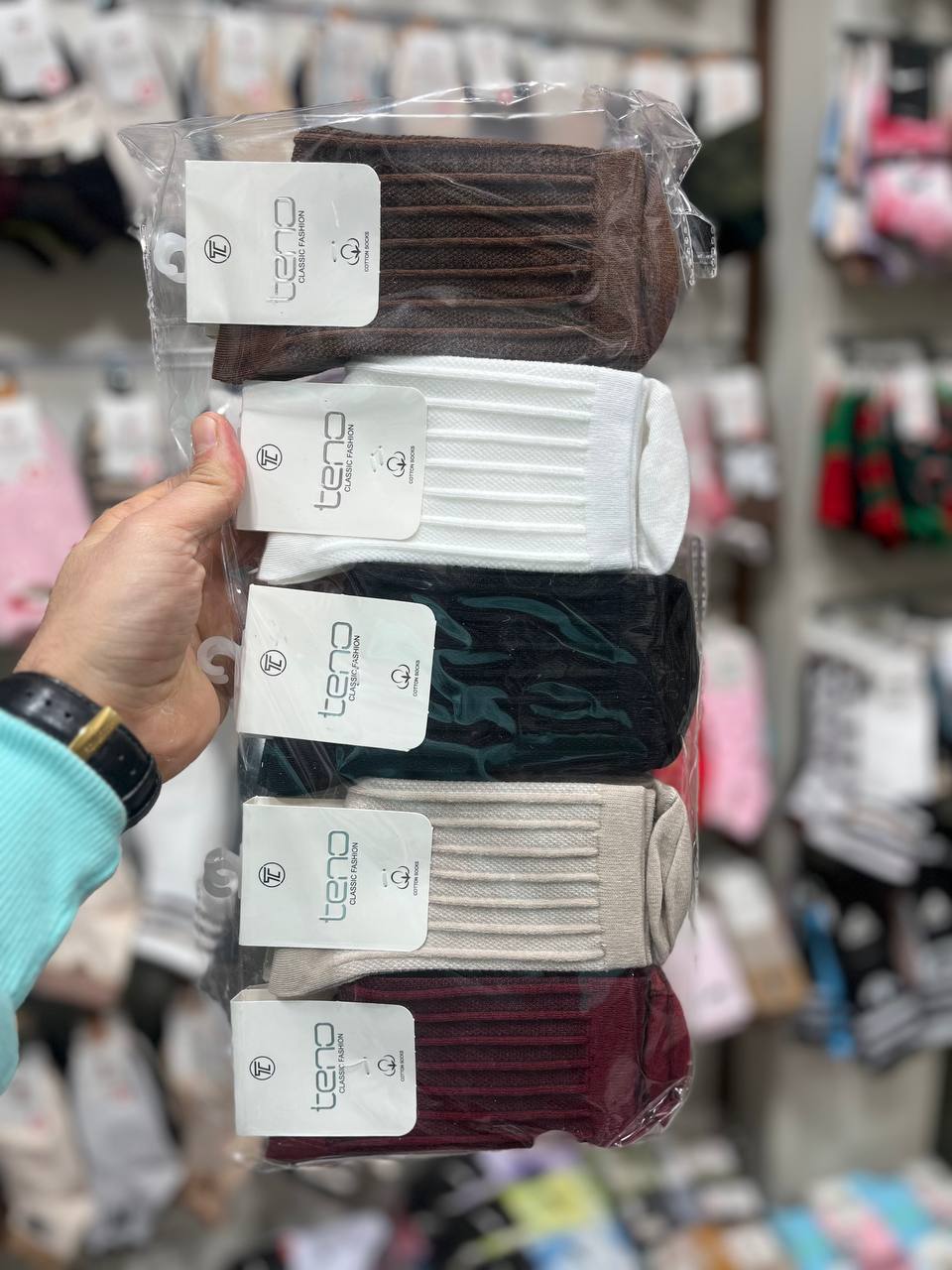 جوراب زنانه ساق بلند(10جفت)برند تنو کد2217 جوراب زنانه ساق بلند(10جفت)برند تنو کد2217