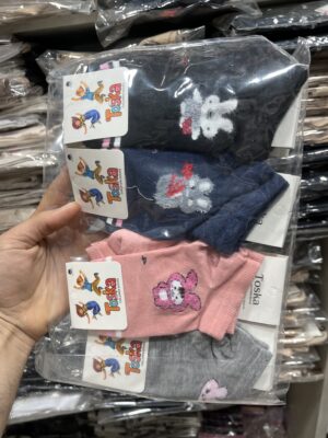 جوراب بچه گانه مچی (12جفت)طرح خرگوش کد5115
