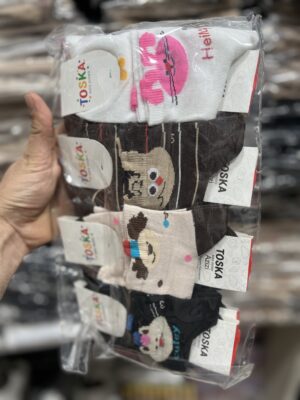 جوراب بچه گانه(12جفت)نیم ساق کد5117
