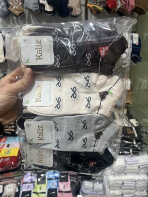 جوراب مچی زنانه(12جفت)طرح پاپیون کد2483