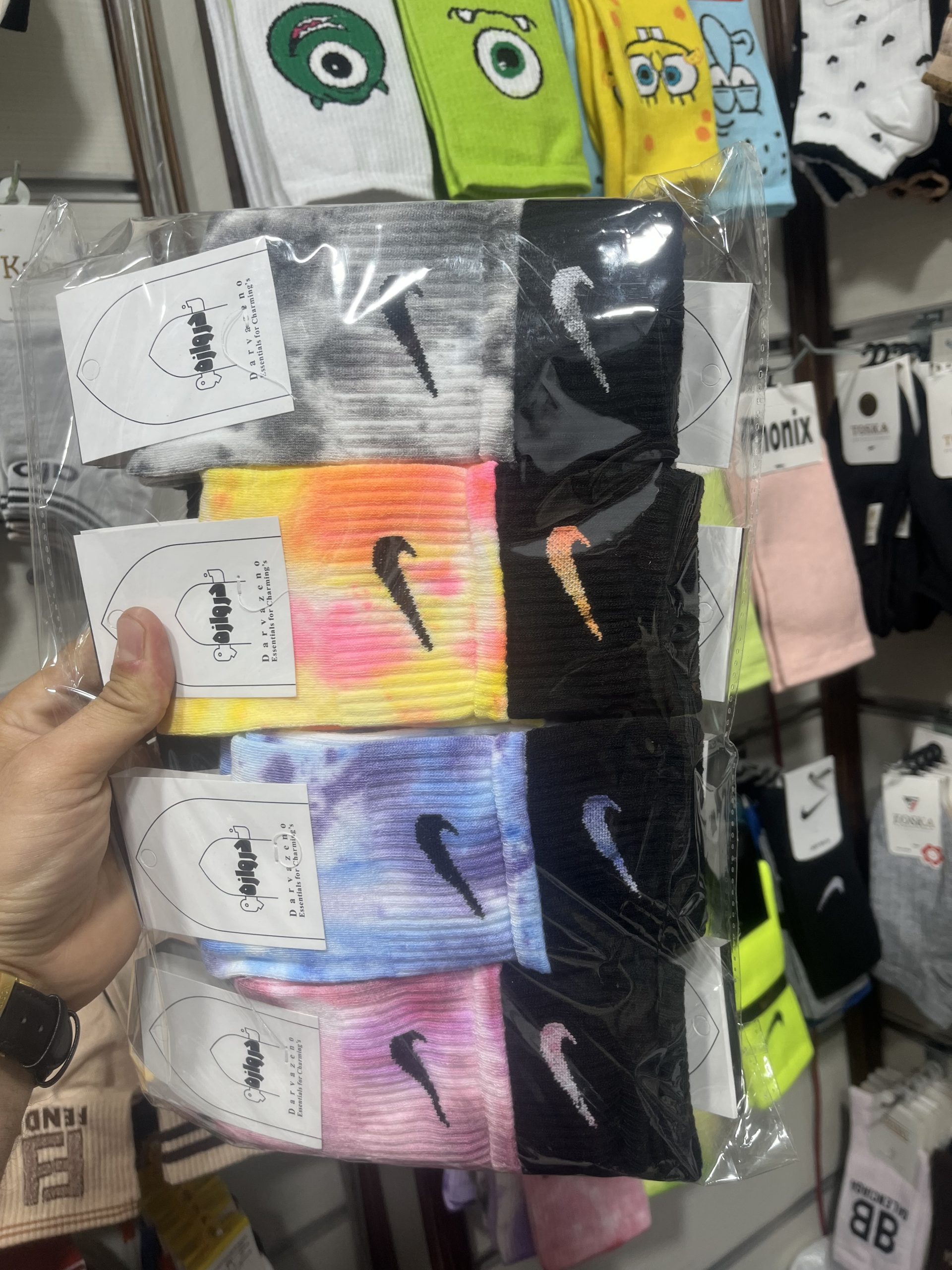 جوراب اسپرت ساقبلندنایک دوکش آبرنگی(12جفت)کد3053 1 جوراب اسپرت ساقبلندنایک دوکش آبرنگی(12جفت)کد3053