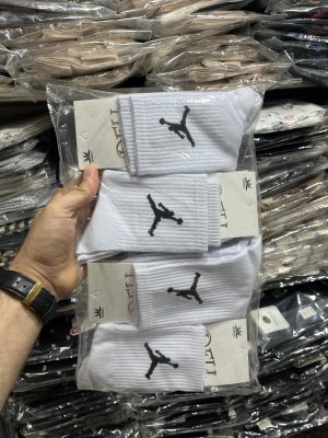 جوراب ساقبلند(12جفت)طرح جردن کامل سفید